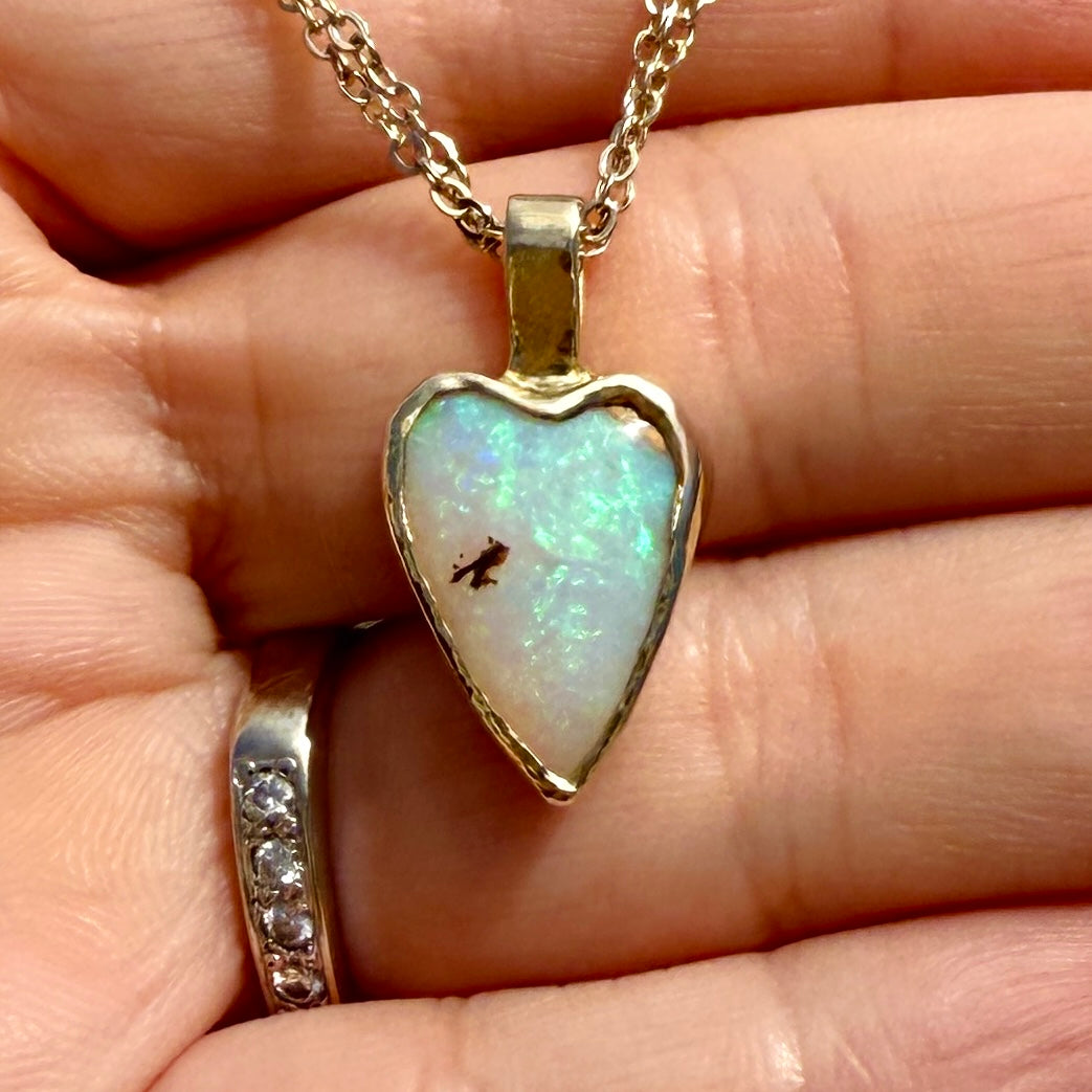 Australian Opal and 10k Gold Pendant