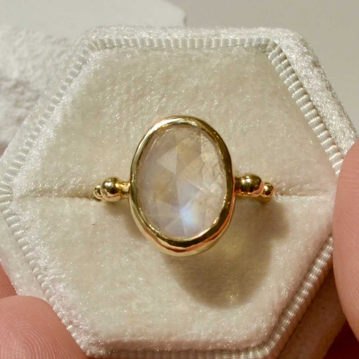 Moonstone and 10K Gold Ring