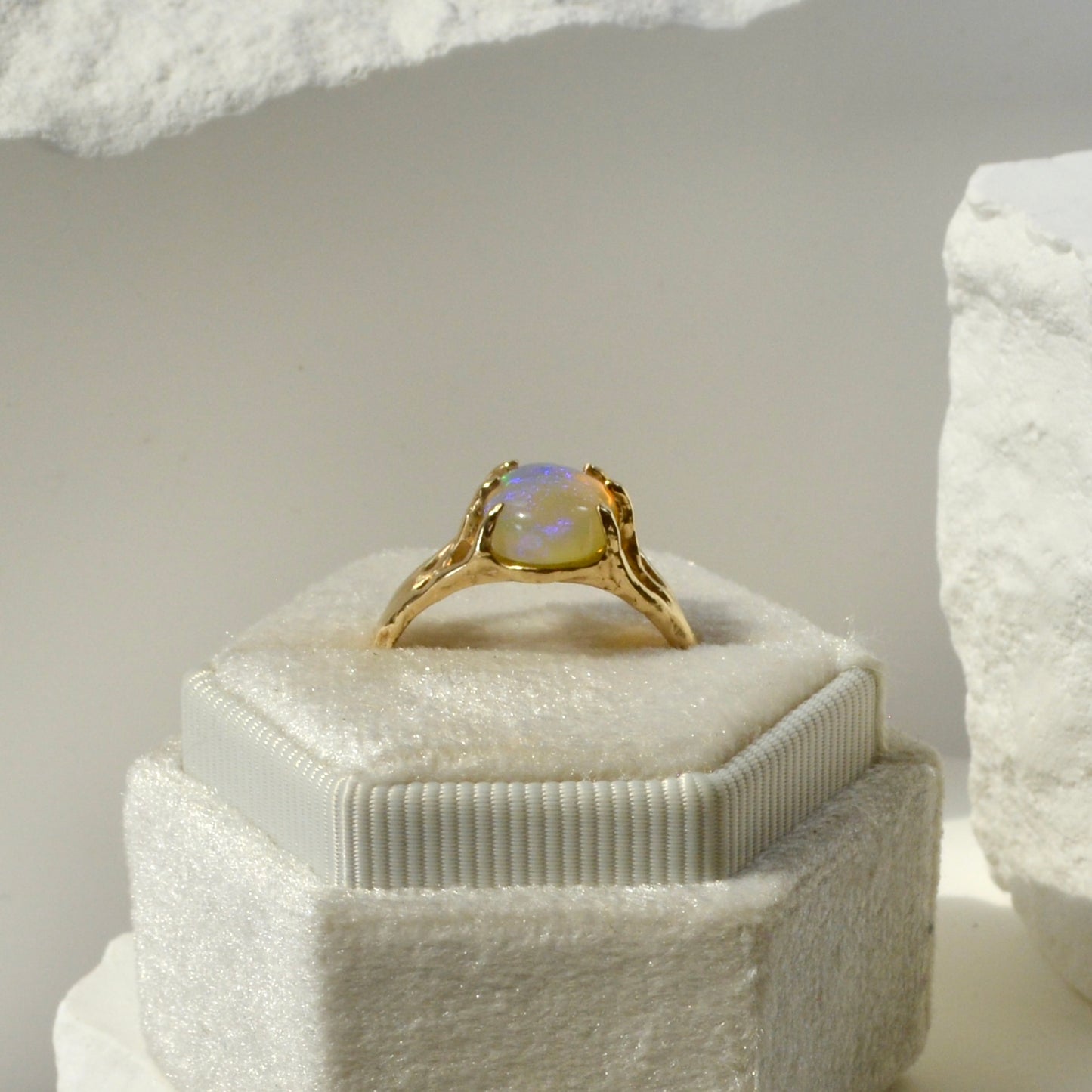 Opal Claw Ring in Gold