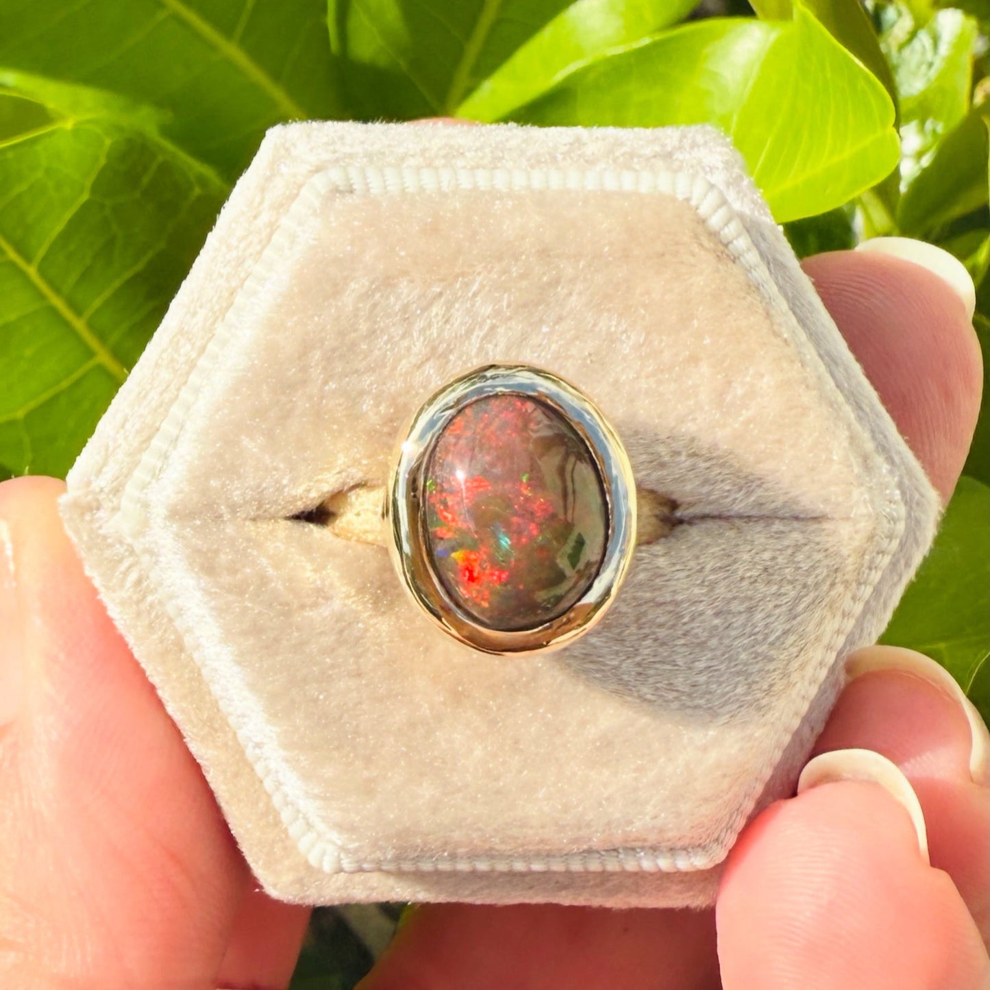 Ethiopian Opal and 14k Gold Ring