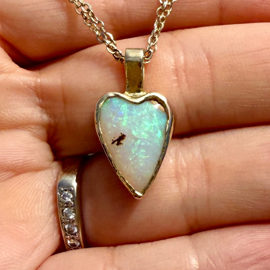 Australian Opal and 10k Gold Pendant
