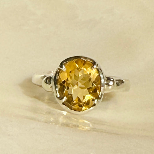 Citrine and Sterling Silver Ring