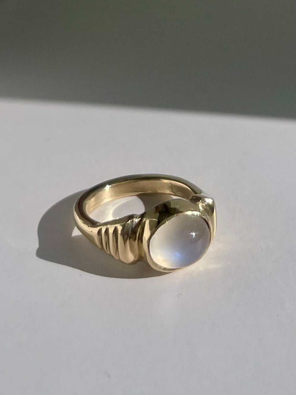 Moonstone and Solid 14k Gold Ring