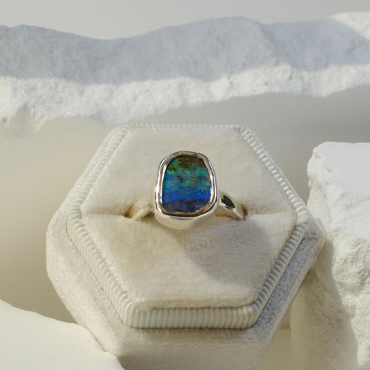 Australian Opal and Sterling Ring
