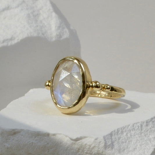 Moonstone and 10K Gold Ring