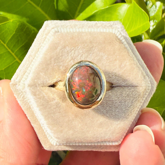 Ethiopian Opal and 14k Gold Ring