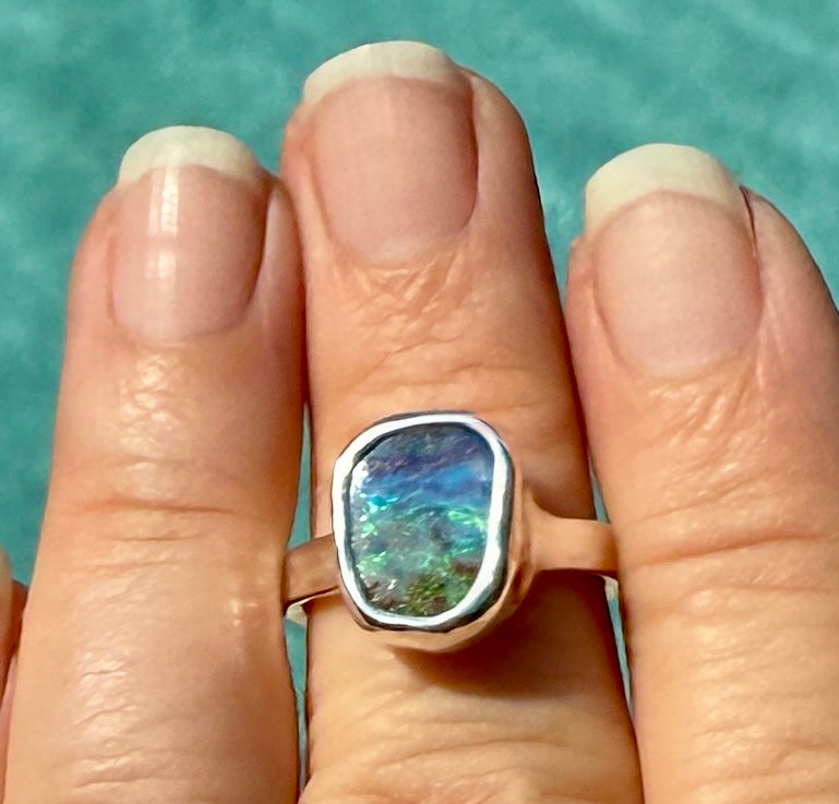 Australian Opal and Sterling Ring