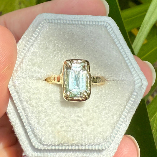 Tormaline and 10 K Gold Ring
