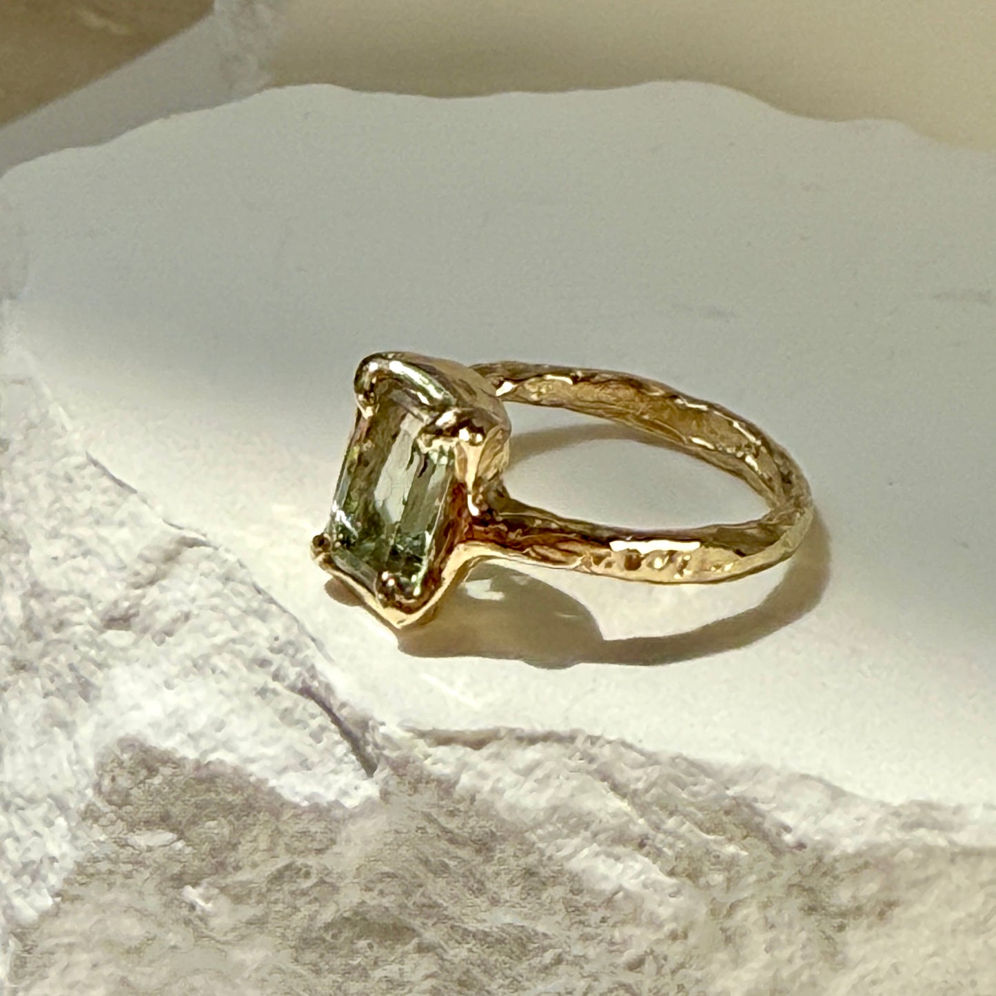 Tormaline and 10 K Gold Ring