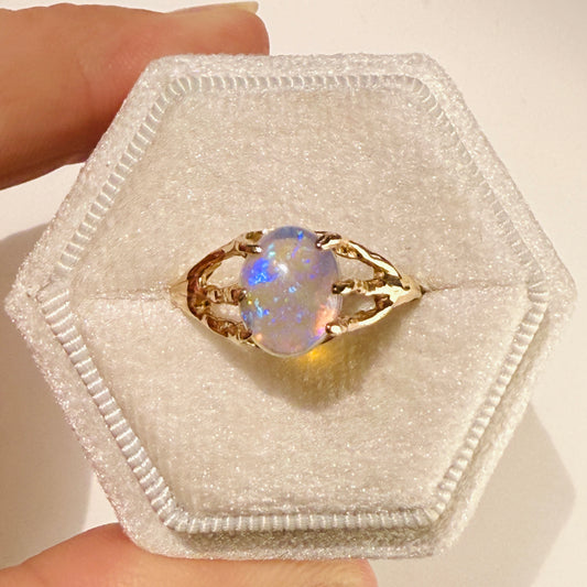 Opal Claw Ring in Gold