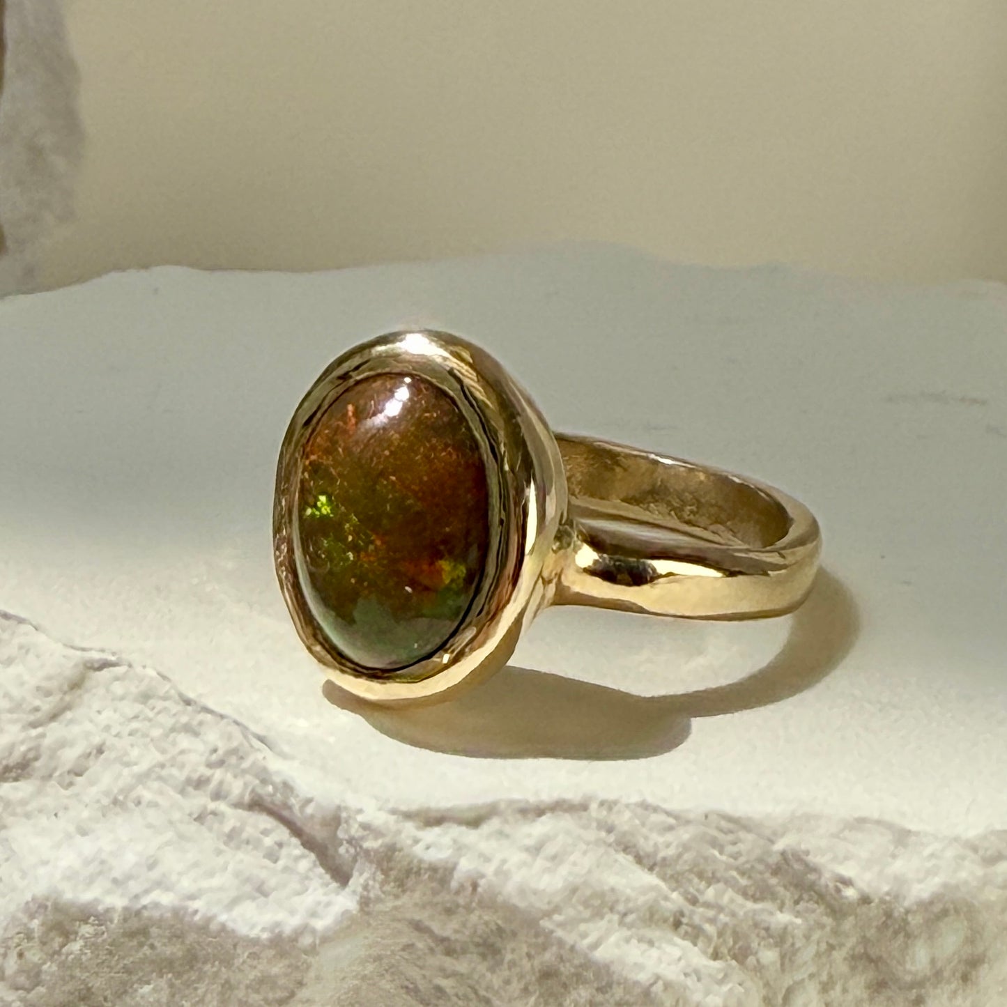 Ethiopian Opal and 14k Gold Ring